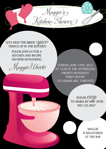 Another kitchen themed bridal shower invitation